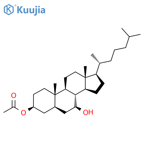 Cholestane-3,7-diol, 3-acetate, (3beta,5alpha,7beta)- structure