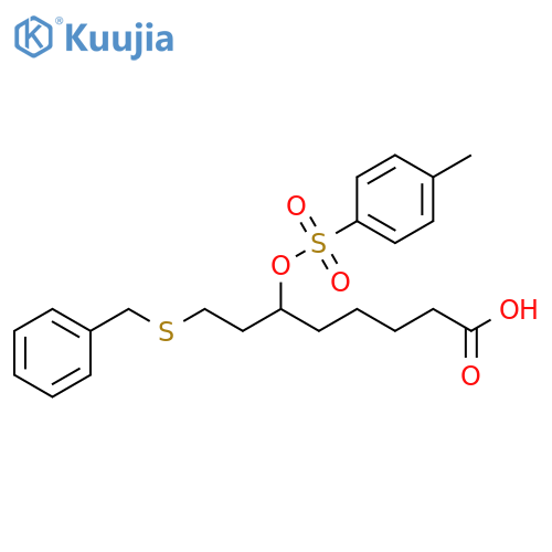 6-[[(4-Methylphenyl)sulfonyl]oxy]-8-[(phenylmethyl)thio]octanoic acid structure