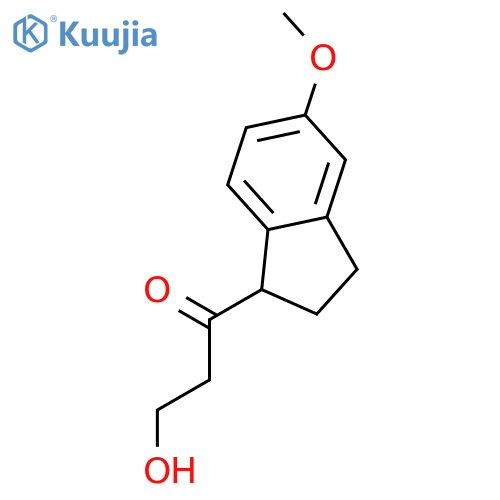 1-Propanone, 1-(2,3-dihydro-5-methoxy-1H-inden-1-yl)-3-hydroxy- structure