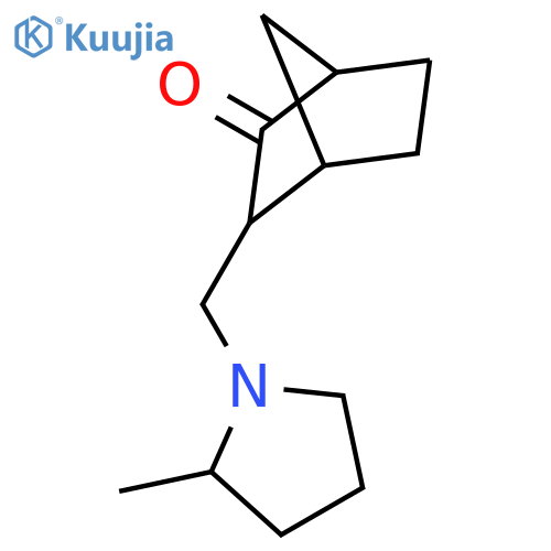 Bicyclo[2.2.1]heptan-2-one, 3-[(2-methyl-1-pyrrolidinyl)methyl]- structure