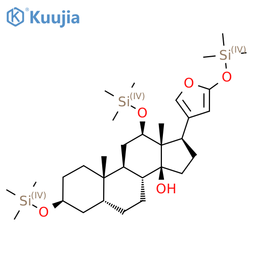 (3S,5R,8R,9S,10S,12R,13S,14S,17R)-10,13-Dimethyl-3,12-bis(trimethylsilyloxy)-17-(5-trimethylsilyloxyfuran-3-yl)-1,2,3,4,5,6,7,8,9,11,12,15,16,17-tetradecahydrocyclopenta[a]phenanthren-14-ol structure