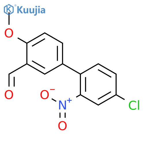 [1,1'-BIPHENYL]-3-CARBOXALDEHYDE, 4'-CHLORO-4-METHOXY-2'-NITRO- structure