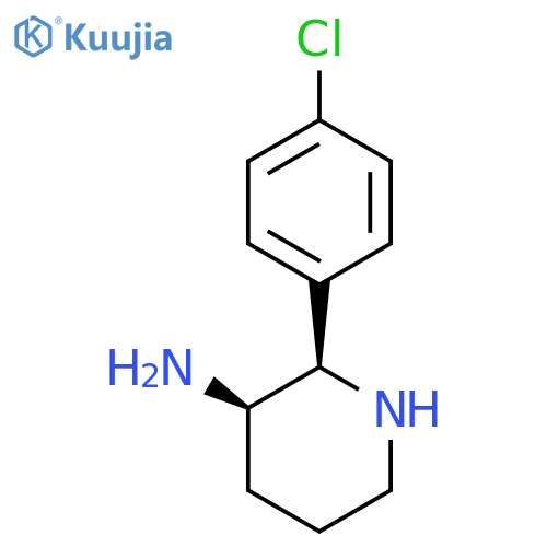 3-Piperidinamine, 2-(4-chlorophenyl)-, (2R,3R)-rel- structure