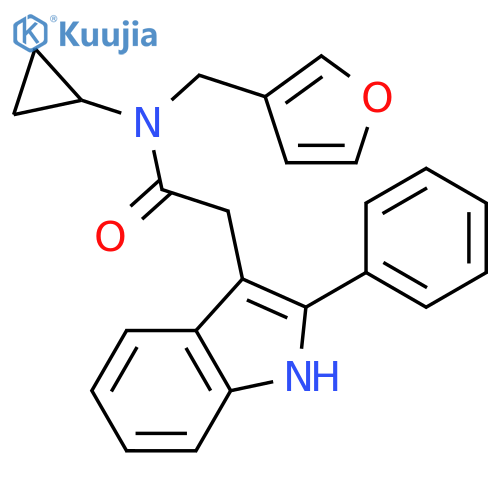 1H-Indole-3-acetamide, N-cyclopropyl-N-(3-furanylmethyl)-2-phenyl- structure