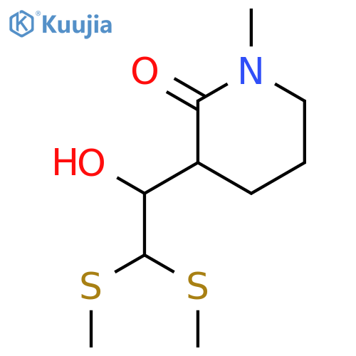 2-Piperidinone, 3-[1-hydroxy-2,2-bis(methylthio)ethyl]-1-methyl- structure