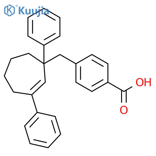 Benzoic acid, 4-[(1,3-diphenyl-2-cyclohepten-1-yl)methyl]- structure