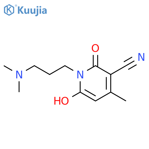 1-3-(dimethylamino)propyl-6-hydroxy-4-methyl-2-oxo-1,2-dihydropyridine-3-carbonitrile structure
