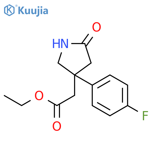 3-PYRROLIDINEACETIC ACID, 3-(4-FLUOROPHENYL)-5-OXO-, ETHYL ESTER structure