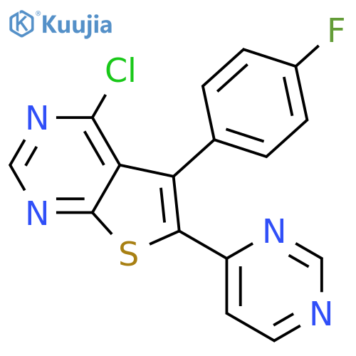 Thieno[2,3-d]pyrimidine, 4-chloro-5-(4-fluorophenyl)-6-(4-pyrimidinyl)- structure