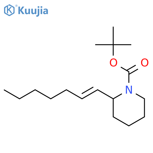 1-Piperidinecarboxylic acid, 2-(1-heptenyl)-, 1,1-dimethylethyl ester structure