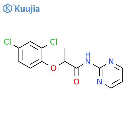 2-(2,4-dichlorophenoxy)-N-(pyrimidin-2-yl)propanamide structure