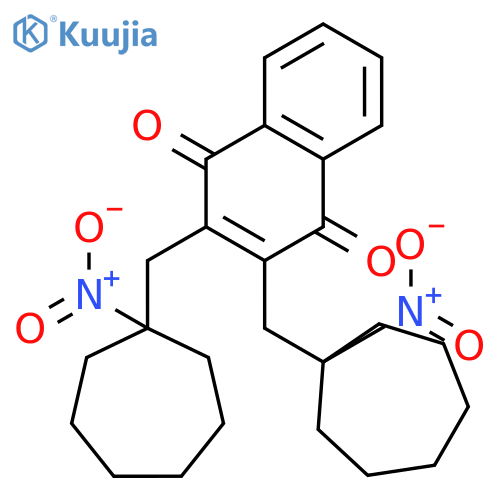 1,4-NAPHTHALENEDIONE, 2,3-BIS[(1-NITROCYCLOHEPTYL)METHYL]- structure