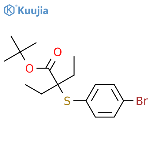 Butanoic acid, 2-[(4-bromophenyl)thio]-2-ethyl-, 1,1-dimethylethyl ester structure
