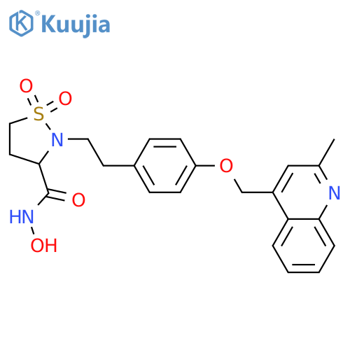 3-Isothiazolidinecarboxamide, N-hydroxy-2-[2-[4-[(2-methyl-4-quinolinyl)methoxy]phenyl]ethyl]-, 1,1-dioxide structure