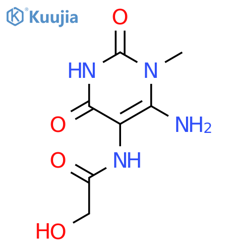 Acetamide,N-(6-amino-1,2,3,4-tetrahydro-1-methyl-2,4-dioxo-5-pyrimidinyl)-2-hydroxy- structure