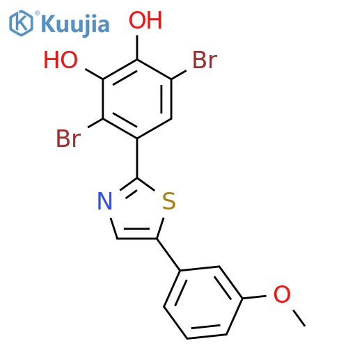 1,2-BENZENEDIOL, 3,6-DIBROMO-4-[5-(3-METHOXYPHENYL)-2-THIAZOLYL]- structure