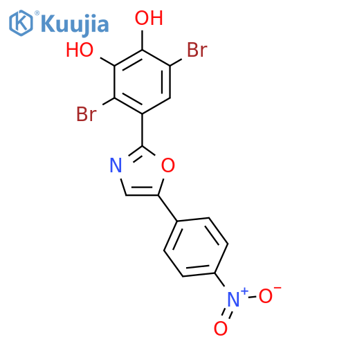 1,2-BENZENEDIOL, 3,6-DIBROMO-4-[5-(4-NITROPHENYL)-2-OXAZOLYL]- structure
