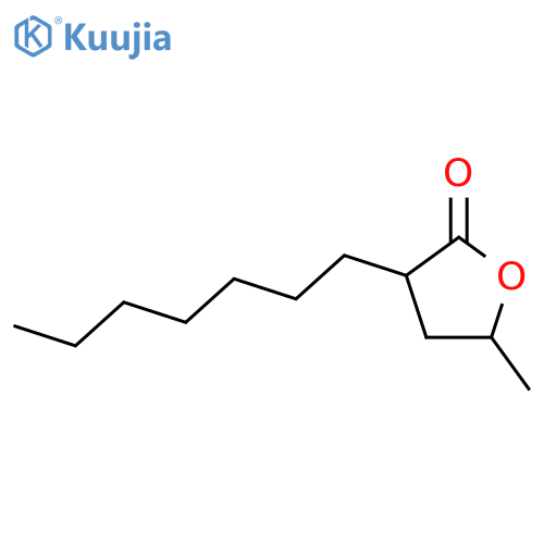 3-heptyldihydro-5-methyl-2(3h)-furanone structure