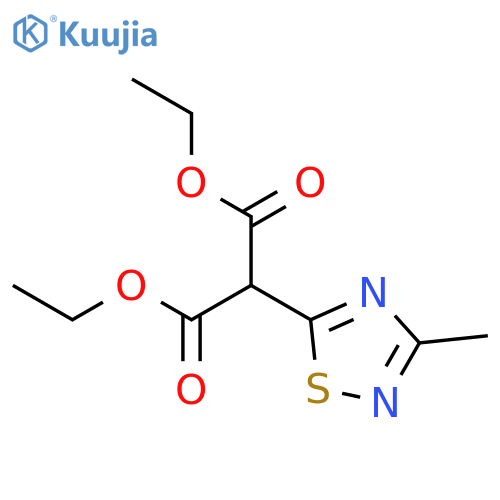Propanedioic acid, (3-methyl-1,2,4-thiadiazol-5-yl)-, diethyl ester structure