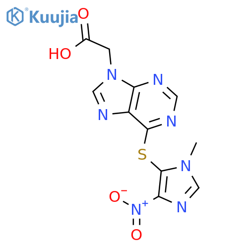 9H-Purine-9-acetic acid, 6-[(1-methyl-4-nitro-1H-imidazol-5-yl)thio]- structure
