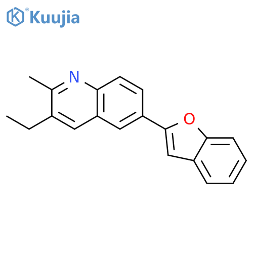 QUINOLINE, 6-(2-BENZOFURANYL)-3-ETHYL-2-METHYL- structure