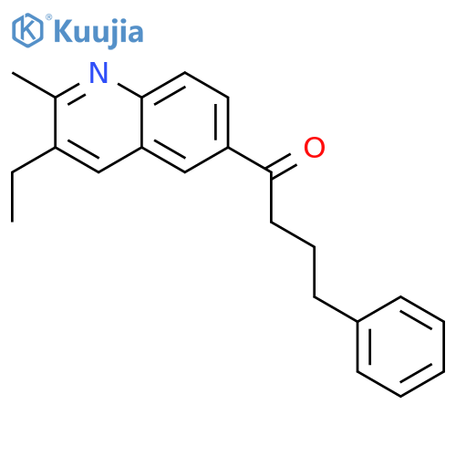 1-BUTANONE, 1-(3-ETHYL-2-METHYL-6-QUINOLINYL)-4-PHENYL- structure