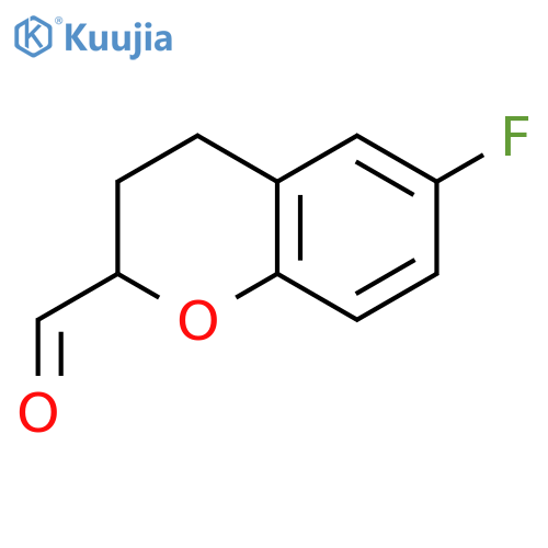 6-fluoro-3,4-dihydro-2H-1-benzopyran-2-carbaldehyde structure