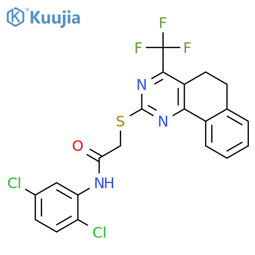 <br>N-(2,5-Dichloro-phenyl)-2-(4-trifluoromethyl-5,6-dihydro-benzo[h]quinazolin -2-ylsulfanyl)-acetamide structure