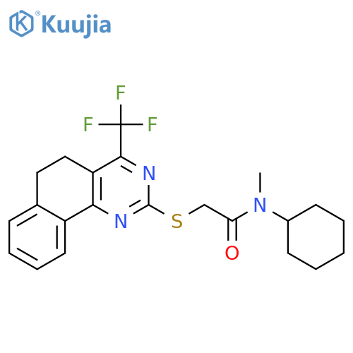 <br>N-Cyclohexyl-N-methyl-2-(4-trifluoromethyl-5,6-dihydro-benzo[h]quinazolin-2 -ylsulfanyl)-acetamide structure