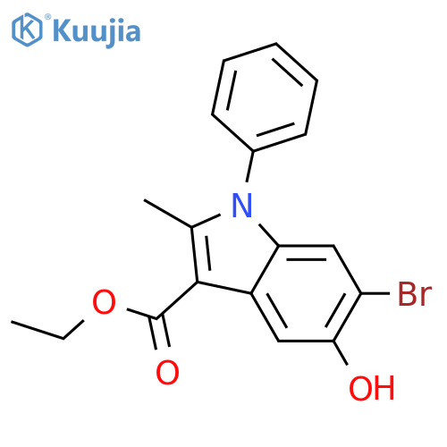 ethyl 6-bromo-5-hydroxy-2-methyl-1-phenyl-1H-indole-3-carboxylate structure
