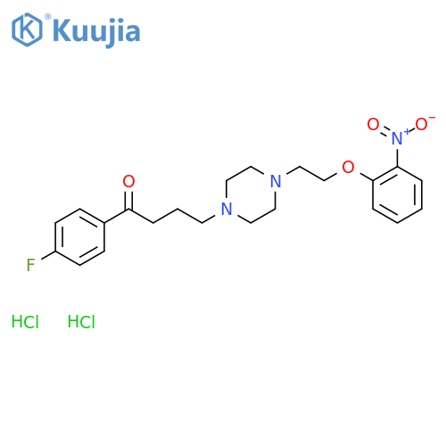 1-Butanone, 1-(4-fluorophenyl)-4-(4-(2-(2-nitrophenoxy)ethyl)-1-piperazinyl)-, dihydrochloride structure
