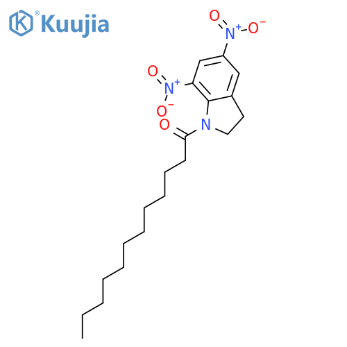 1H-Indole, 2,3-dihydro-5,7-dinitro-1-(1-oxododecyl)- structure
