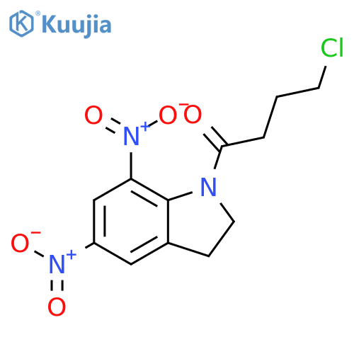 1H-INDOLE, 1-(4-CHLORO-1-OXOBUTYL)-2,3-DIHYDRO-5,7-DINITRO- structure
