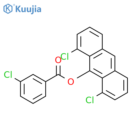 Benzoic acid, 3-chloro-, 1,8-dichloro-9-anthracenyl ester structure