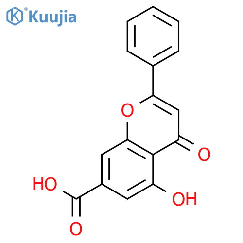 4H-1-Benzopyran-7-carboxylic acid, 5-hydroxy-4-oxo-2-phenyl- structure
