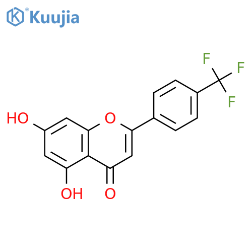 5,7-Dihydroxy-2-[4-(trifluoromethyl)phenyl]-4H-1-benzopyran-4-one structure
