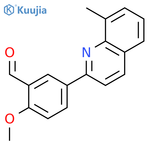 BENZALDEHYDE, 2-METHOXY-5-(8-METHYL-2-QUINOLINYL)- structure