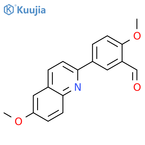 Benzaldehyde, 2-methoxy-5-(6-methoxy-2-quinolinyl)- structure