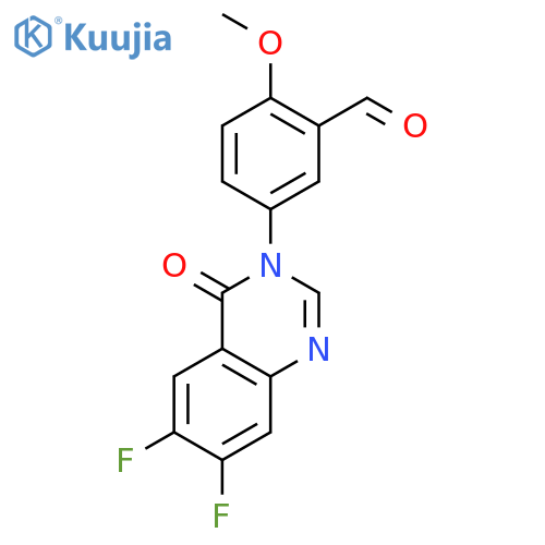 BENZALDEHYDE, 5-(6,7-DIFLUORO-4-OXO-3(4H)-QUINAZOLINYL)-2-METHOXY- structure