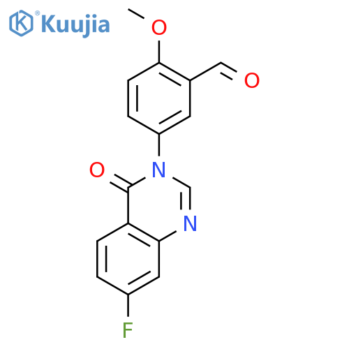 BENZALDEHYDE, 5-(7-FLUORO-4-OXO-3(4H)-QUINAZOLINYL)-2-METHOXY- structure