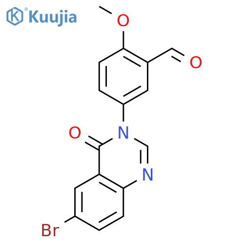 Benzaldehyde, 5-(6-bromo-4-oxo-3(4H)-quinazolinyl)-2-methoxy- structure