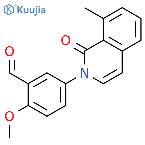 Benzaldehyde, 2-methoxy-5-(8-methyl-1-oxo-2(1H)-isoquinolinyl)- structure