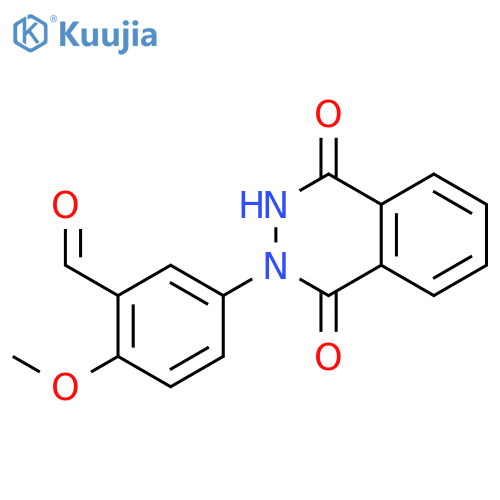 Benzaldehyde, 5-(3,4-dihydro-1,4-dioxo-2(1H)-phthalazinyl)-2-methoxy- structure