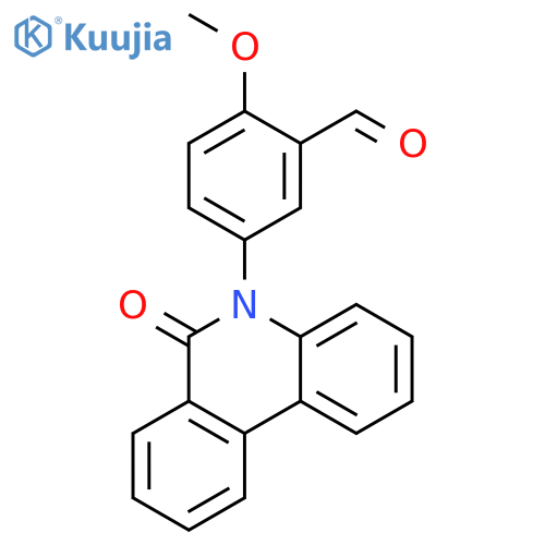 BENZALDEHYDE, 2-METHOXY-5-(6-OXO-5(6H)-PHENANTHRIDINYL)- structure