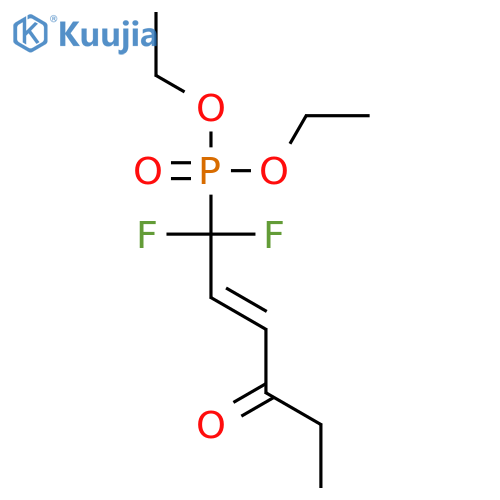 Phosphonic acid, [(2E)-1,1-difluoro-4-oxo-2-hexenyl]-, diethyl ester structure