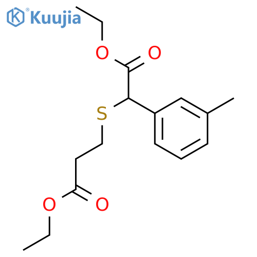 Benzeneacetic acid, a-[(3-ethoxy-3-oxopropyl)thio]-3-methyl-,ethyl ester structure