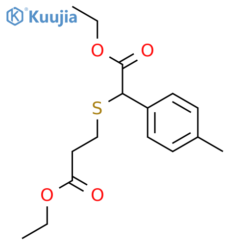 Benzeneacetic acid, a-[(3-ethoxy-3-oxopropyl)thio]-4-methyl-,ethyl ester structure