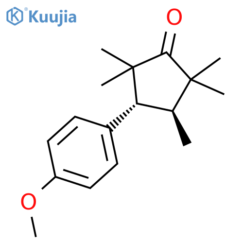 Cyclopentanone, 3-(4-methoxyphenyl)-2,2,4,5,5-pentamethyl-, trans- structure