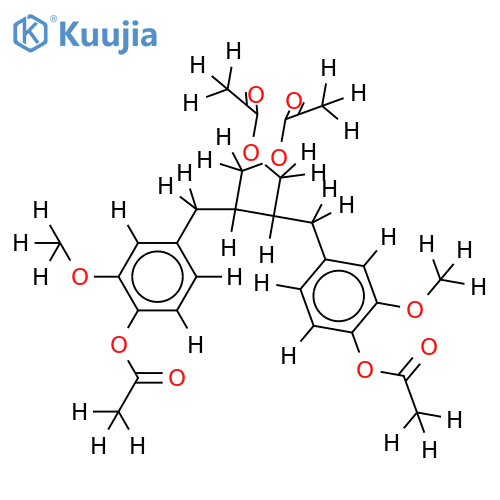 (2R,3R),(2S,3S)-2,3-divanillyl-1,4-butandiol tetraacetate structure