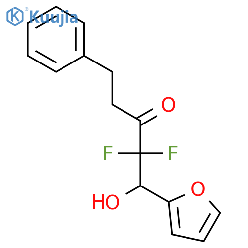 3-Pentanone, 2,2-difluoro-1-(2-furanyl)-1-hydroxy-5-phenyl- structure
